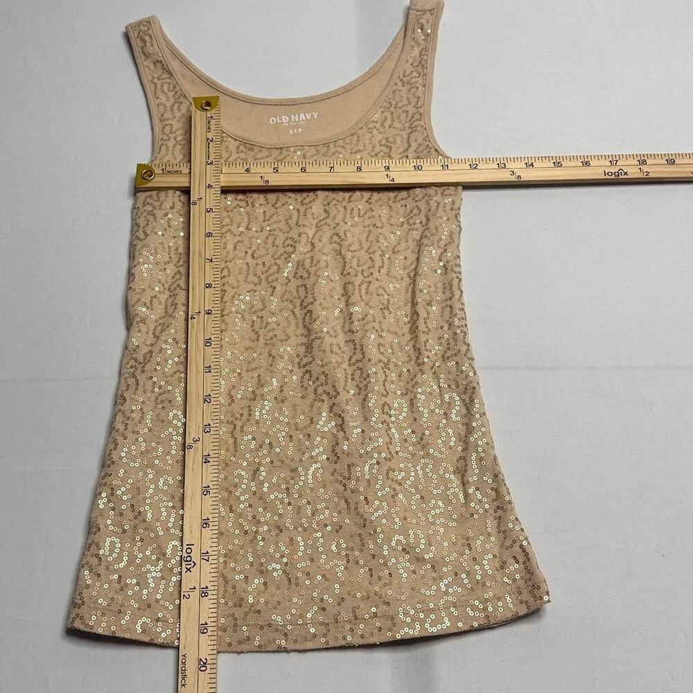 Vintage Old Navy glitter cami in a light champagne beige color Size Small - Picture 4 of 5